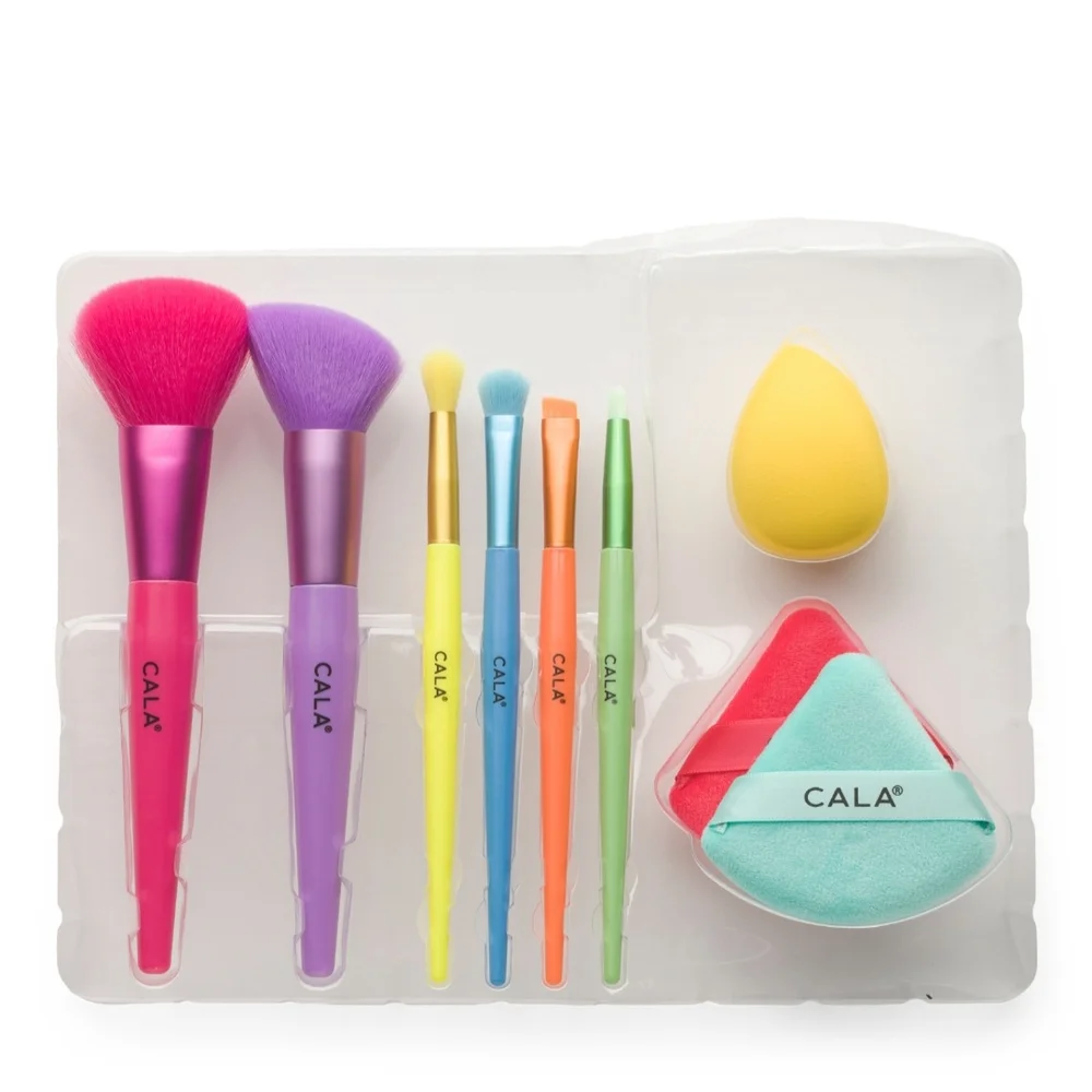 CALA 6pc Complete Confection Beauty Brush Set With Sponge And Puffs